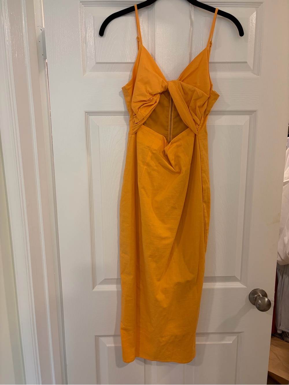 Princess Polly Mustard Yellow Tie-Front Midi Dress
